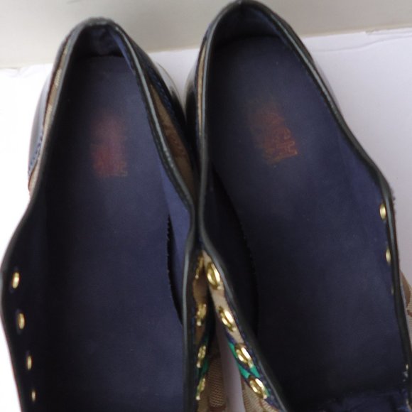 SIZE 6. COACH Folly logo canvas & leather sneakers shoes. - Picture 11 of 16